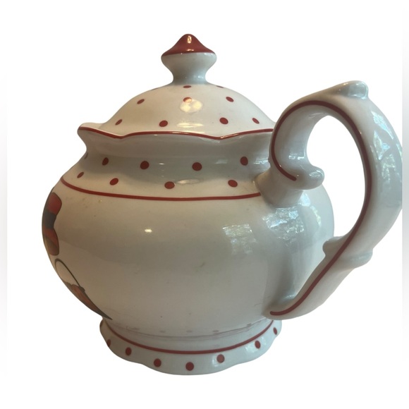A Special Place Red Hat Society White Porcelain Tea Pot. - Picture 2 of 11
